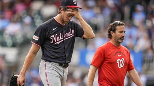 Jake Irvin placed on 15-day IL after losing no-hit bid to injury removal on Saturday