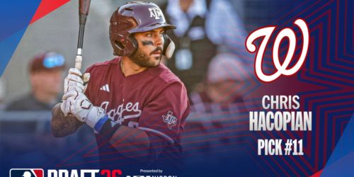 Nats snag DMV native Hacopian (Texas A&M 2B) with No. 11 overall pick