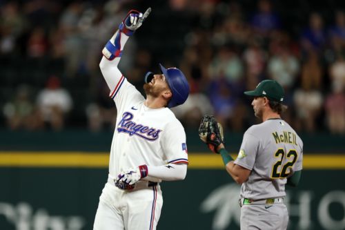69-70 – Nimmo’s big night helps Rangers cruise to victory over A’s