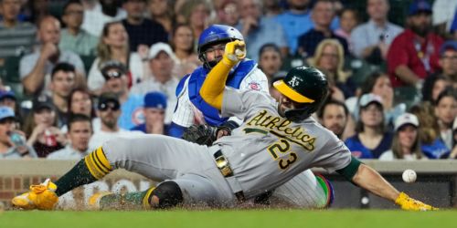 All the way, Shea! A's catcher hits first inside-the-park HR since Little League