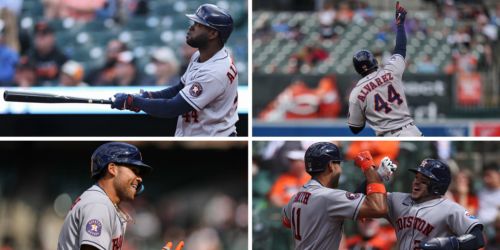 Everybody hits (literally!): Astros pour it on in Game 2 rout of O's