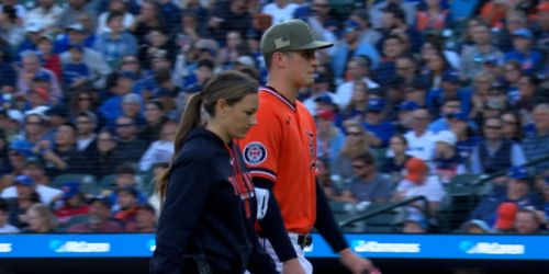 Madden to be further evaluated after getting hit by 108 mph comebacker