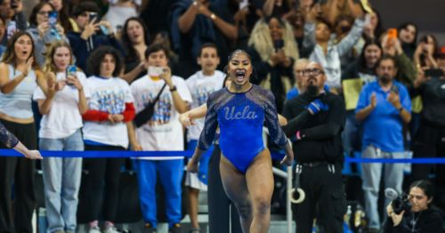 UCLA star Jordan Chiles helps Bruins win her final home meet, knocking out rival Utah