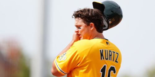 Kurtz's walk streak ends at 20 games, but on-base streak now at 27