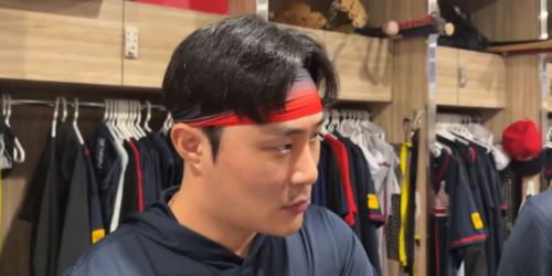 Kim arrives at Braves' camp, 'trying to stay in a positive mindset' after surgery