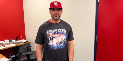 Ever a prankster, Schumaker leaves old friend Marmol a special gift