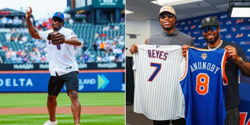 Knicks hero Anunoby throws first pitch, swaps jerseys with his hero -- José Reyes