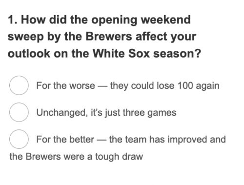 South Side Sox Reacts Survey: First series vibe check
