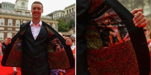 Miz couldn't bring his dog on the red carpet, so he did the next best thing