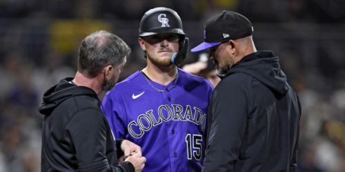 Goodman day to day after HBP as Rockies fall in extras