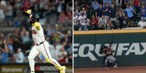 TWO deflections on Acuña's 1st HR propel Braves to 8th straight win