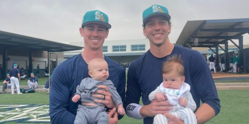 Longtime friends Hancock and Gilbert get a kick out of watching their sons bond
