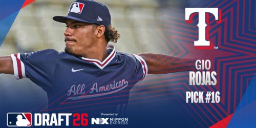 Rangers 'ecstatic' to get top lefty pitching prospect in Rojas at No. 16