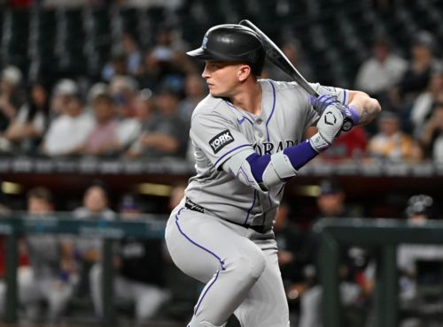 TJ Rumfield hit by pitch, leaves Rockies-Dodgers game