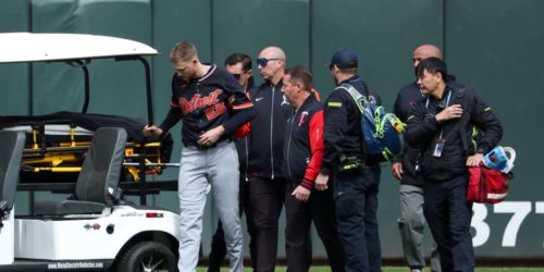 Meadows to spend night at hospital after collision with Greene in left field