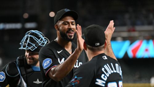 Sandy Alcántara gets first career save as Marlins desperately cling to playoff hopes