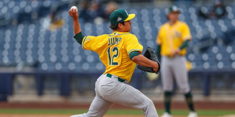 A's prospect Jump 'like a sponge' in first big league camp