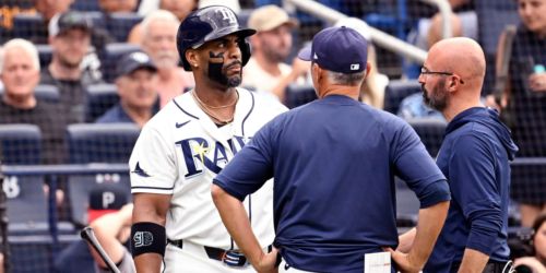 Yandy (left shoulder strain) exits game early, expected to be ready for Royals series