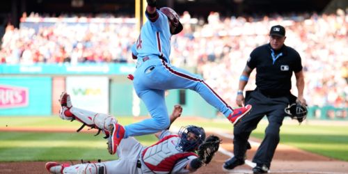 Arraez rises up and over tag! But forgets one very important thing