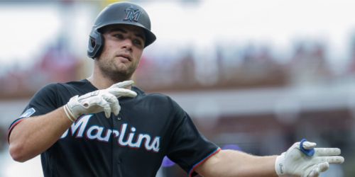 Marsee finding groove at top of Marlins' order in 4-hit showing
