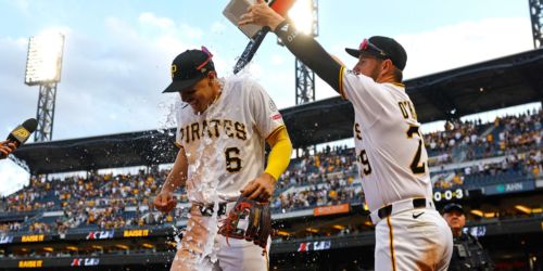Griffin helps Pirates raise Jolly Roger with RBI double in 1st career AB