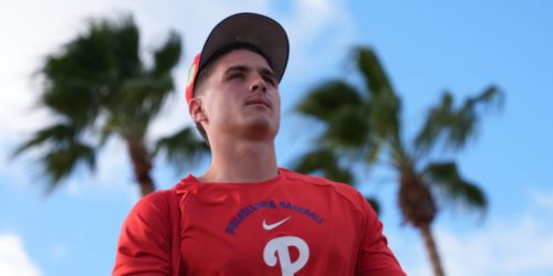 Phils' No. 2 prospect Miller (back) to make 2026 debut with Single-A Clearwater