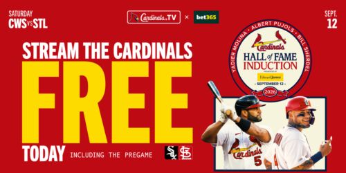 Stream Cardinals Hall of Fame induction ceremony, today's game free on Cardinals.TV