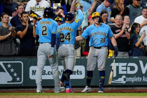 Home run derby breaks out in Las Vegas, Brewers defeat Athletics 15-14 in 12 innings
