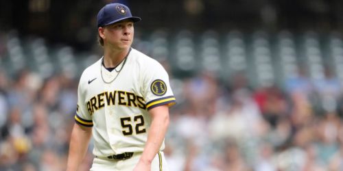 Chasing history through 5 innings, Harrison exits with cramps in 6th of Crew's win