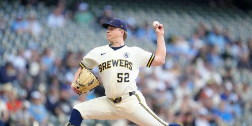 Harrison matches career high with 12 K's against the team that discovered him