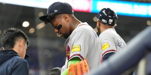 Acuña (left thumb bone bruise) day to day after exiting Thursday's game