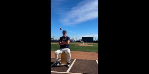 A death-defying stunt with a 104 mph fastball?