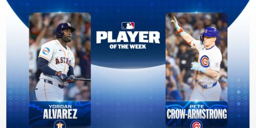 Yordan (.577 OBP), PCA (4 HRs) pick up weekly honors