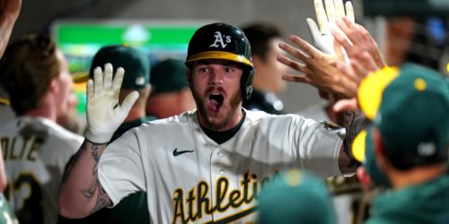 A's launch 7 homers in wild 12-inning, 29-run introduction to Vegas