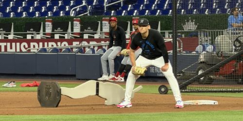 Could Stowers be a 1B option for Marlins upon return from IL?