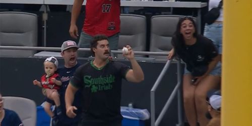 It was a hard-hit home run. But there's a catch (by a fan, barehanded, on his birthday)