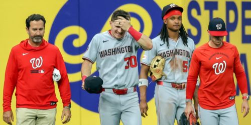 Young (rib cage) avoids serious injury after superb catch, crash into Trop wall