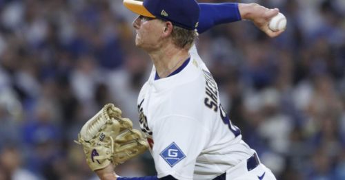 Why Dodgers pitcher Emmet Sheehan has 'K ALS' stitched into his glove