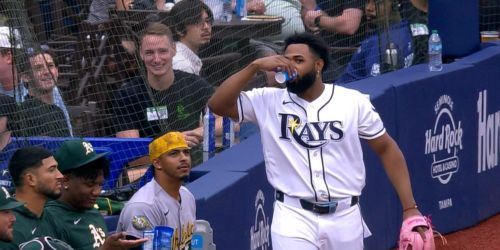 'Have a drink, Junior.' Even opponents recognize how hard Caminero is hustling
