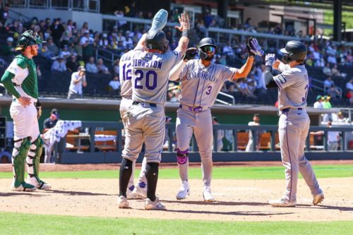 Rockies erupt for franchise-record 23 runs, 6 home runs against A's in Las Vegas