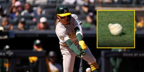 He tore the cover off the baseball ... with a 14.3 mph exit velocity?