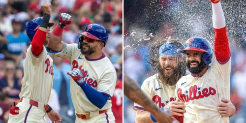 Schwarber snaps dinger drought, Hill gets walk-off hit in Phils' much-needed win